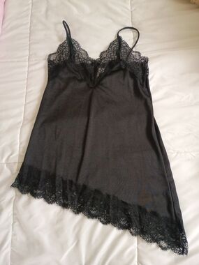 H&M Black Lace Trim Slip Top